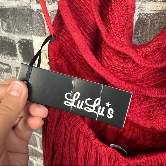 NWT Lulus maxi dress red halter neck strappy back - Picture 14 of 15